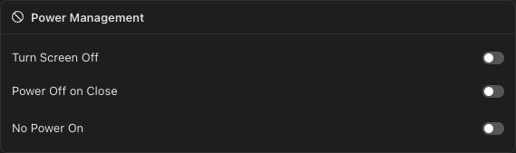 Power management settings
